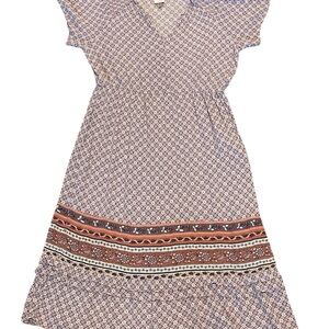 Knox‎ Rose Floral V-Neck Dress in Purple and White